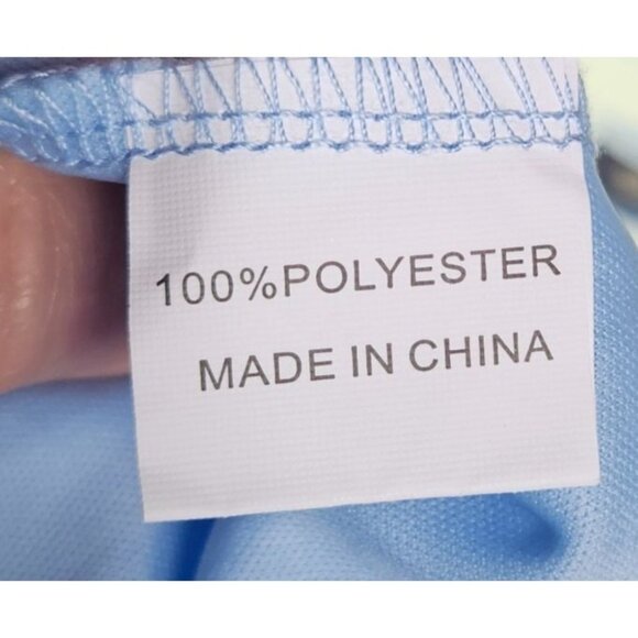 Womens XL Sleeveless Light Blue Chiffon Dress W/ Sequin Bodice & Zipper Back - Picture 9 of 9